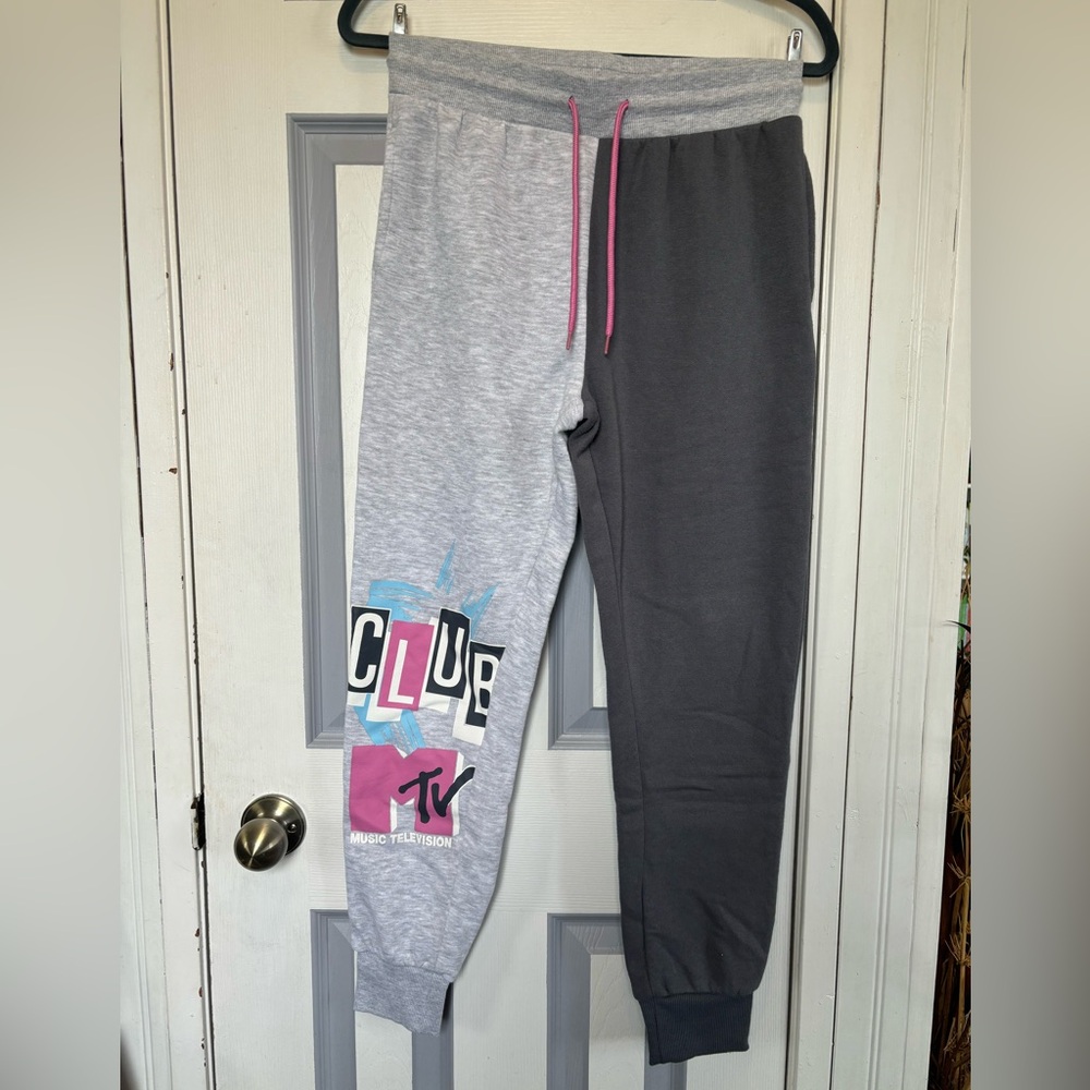 2/$40 MTV Culture Club Jogger Sweatpants with Color-Block Design